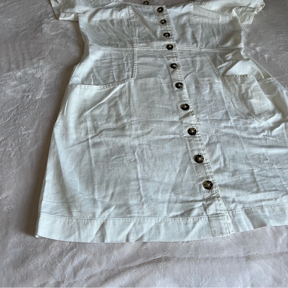 Sold! ❤️Madewell Linen-Cotton Puff-Sleeve Mini Dress - Picture 7 of 15